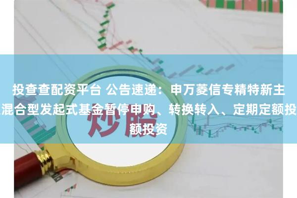 投查查配资平台 公告速递：申万菱信专精特新主题混合型发起式基金暂停申购、转换转入、定期定额投资